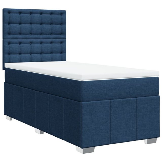 vidaXL Bett Boxspringbett mit Matratze Blau 90x200 cm Stoff günstig online kaufen