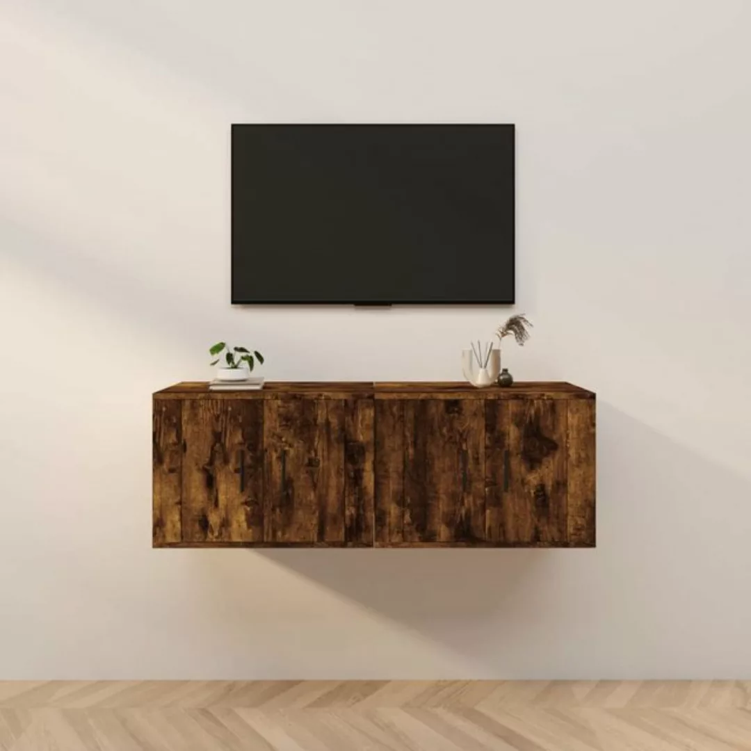 vidaXL TV-Schrank TV-Wandschränke 2 Stk Räuchereiche 57x34,5x40 cm günstig online kaufen