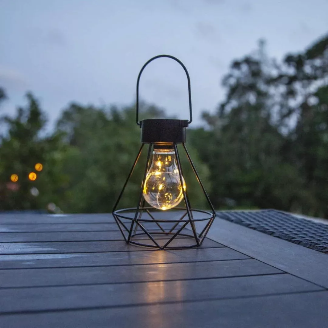 LED-Solar-Dekolaterne Eddy mit Käfig-Schirm günstig online kaufen