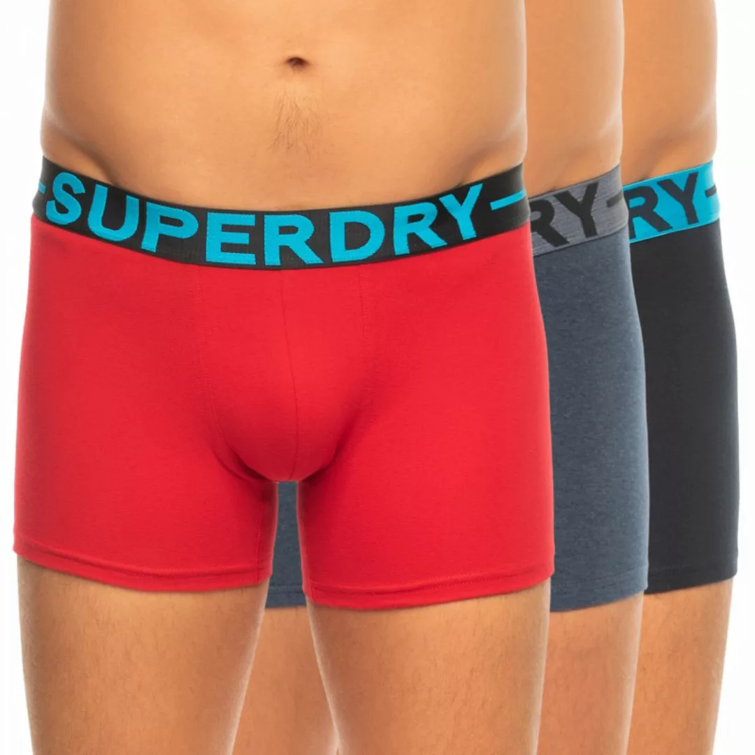 Superdry 3-er Set Boxer Briefs Blau & Rot günstig online kaufen