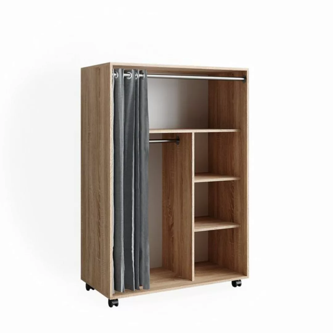 Vicco Kleiderschrank Doros, Sonoma, 100 x 146.6 cm offen rollbar mit Kleide günstig online kaufen