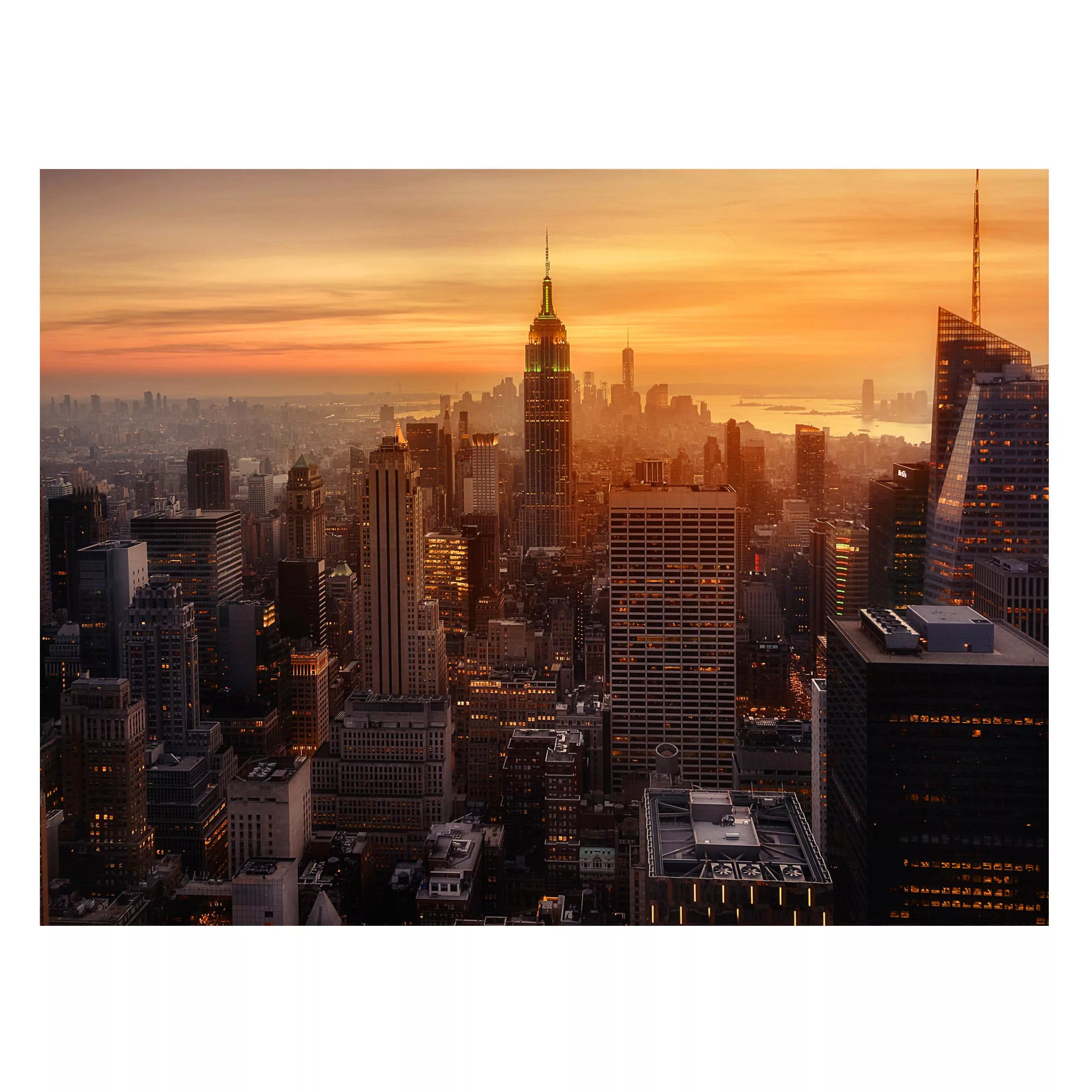 Magnettafel Architektur & Skyline - Querformat 4:3 Manhattan Skyline Abends günstig online kaufen