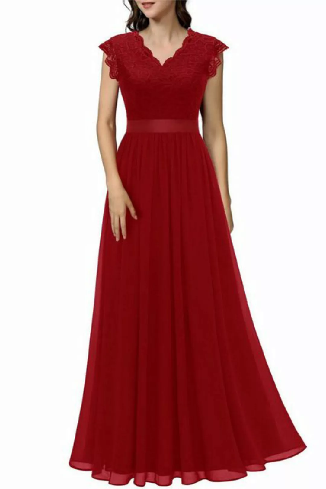 ENIX Abendkleid Damen V-Ausschnitt ärmellos Ballkleid Maxi-Partykleid Cockt günstig online kaufen