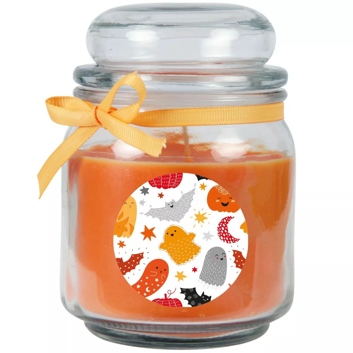 HS Candle Duftkerze & Glas Halloween Orange Bonbon 70h günstig online kaufen