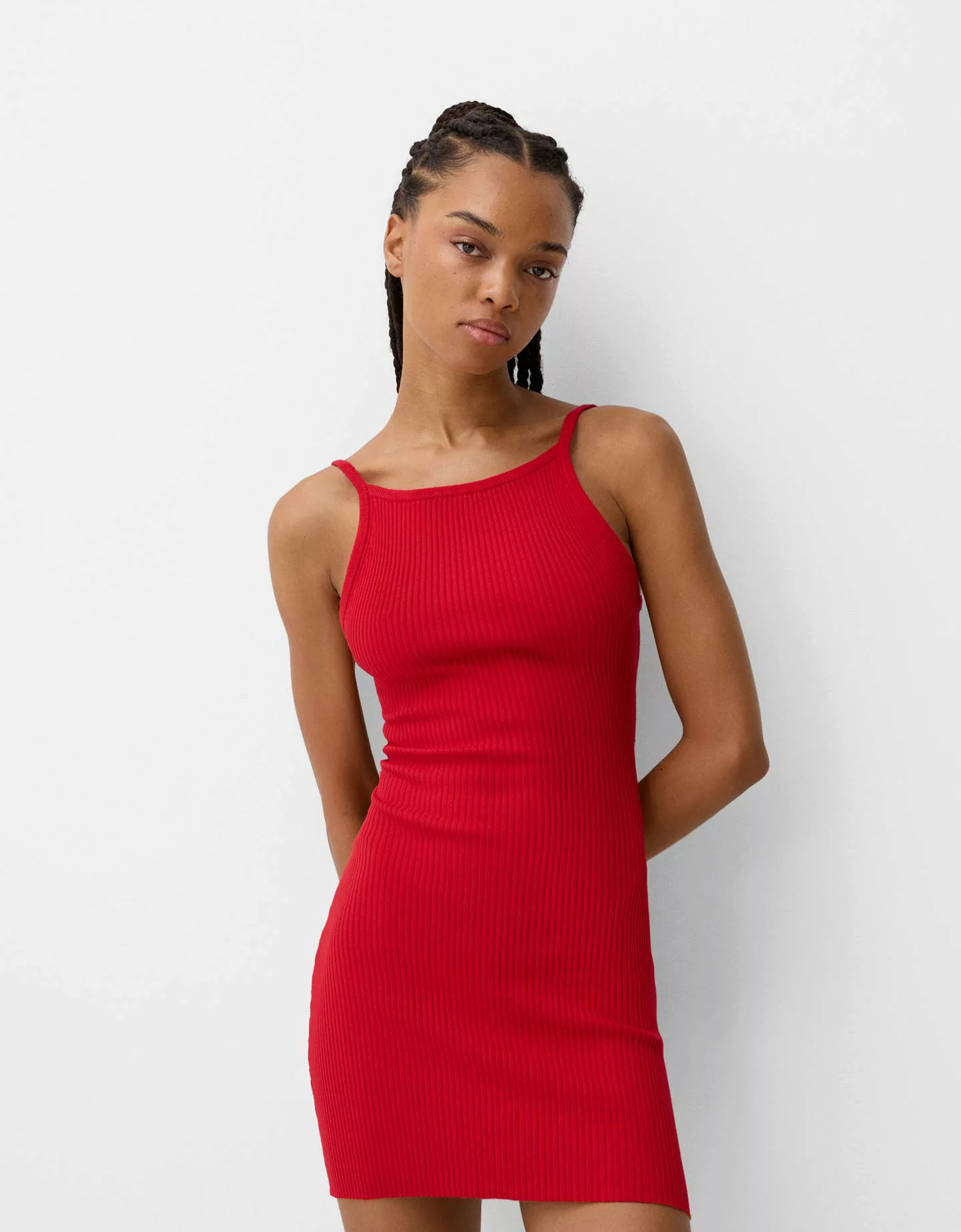 Bershka Minikleid Mit Bändern Am Rücken Damen Xs Rot günstig online kaufen