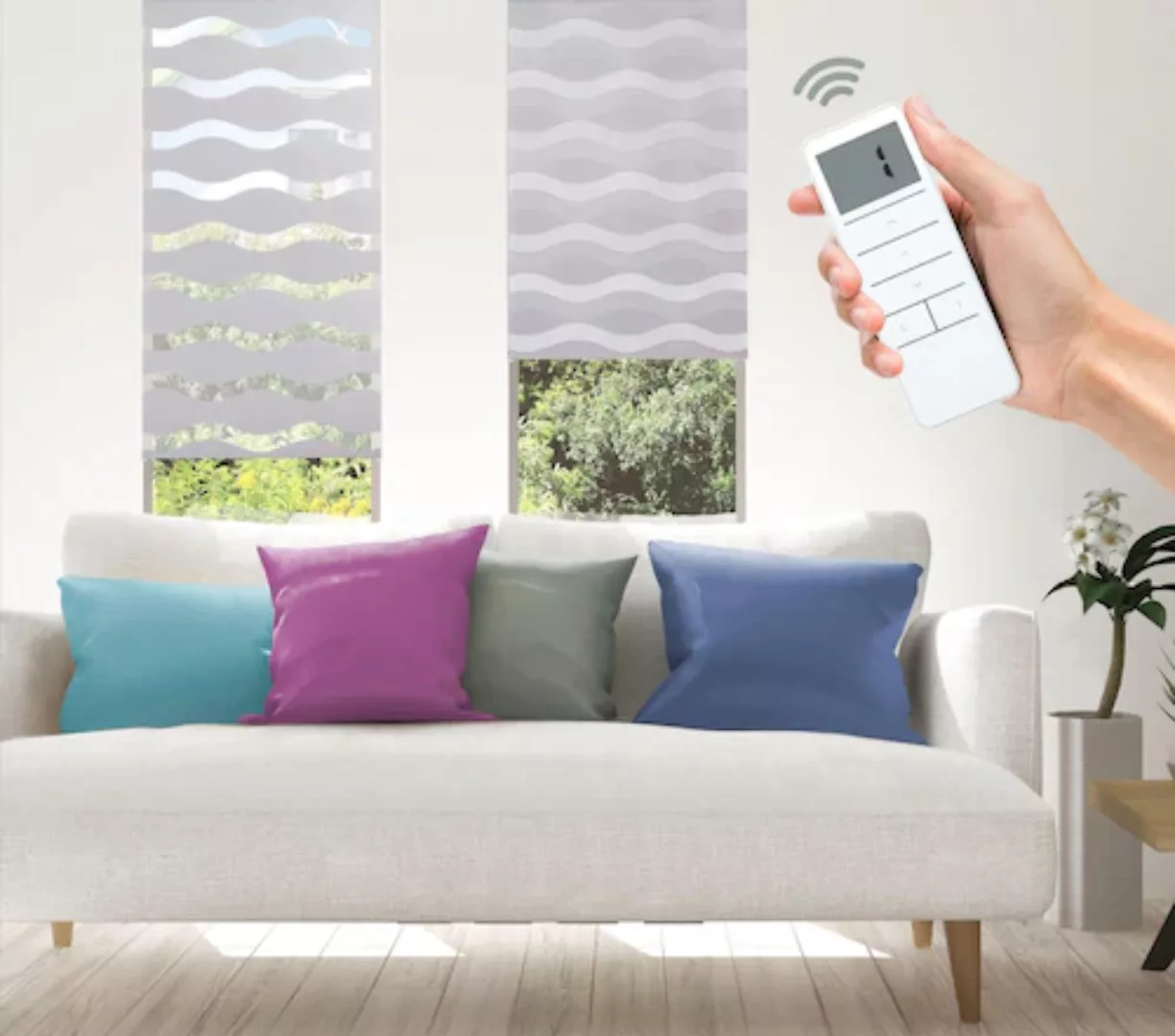 Good Life Elektrisches Rollo »Wave - SMART HOME«, Lichtschutz, ohne Bohren günstig online kaufen