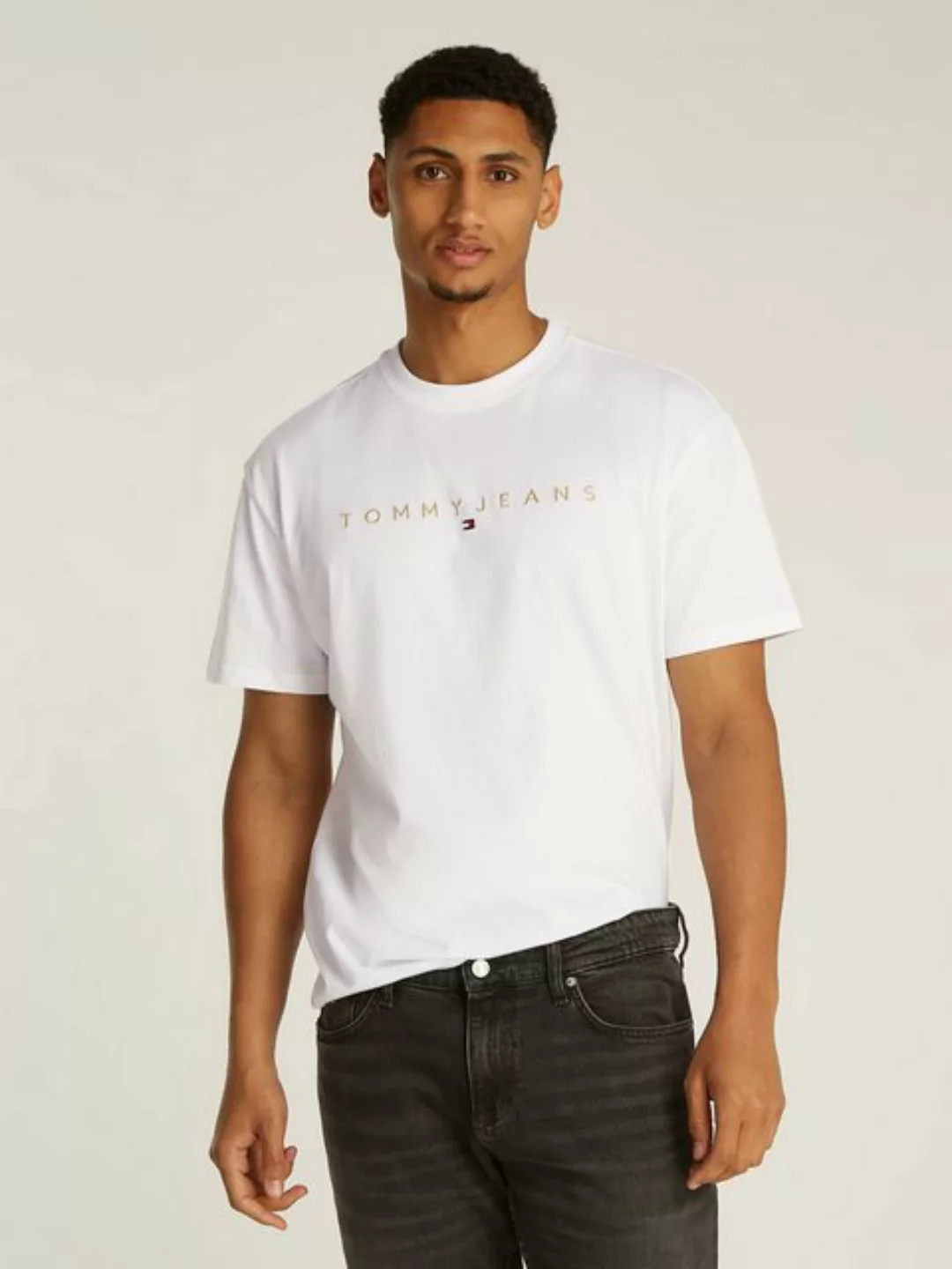 Tommy Jeans T-Shirt TJM REG GOLD LINEAR LOGO TEE EXT günstig online kaufen