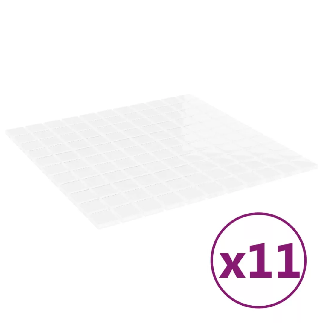 Mosaikfliesen 11 Stk. Weiß 30x30 Cm Glas günstig online kaufen