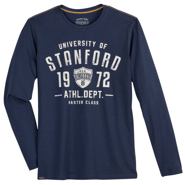 redfield Rundhalsshirt Große Größen Herren Langarmshirt denimblau STANFORD günstig online kaufen