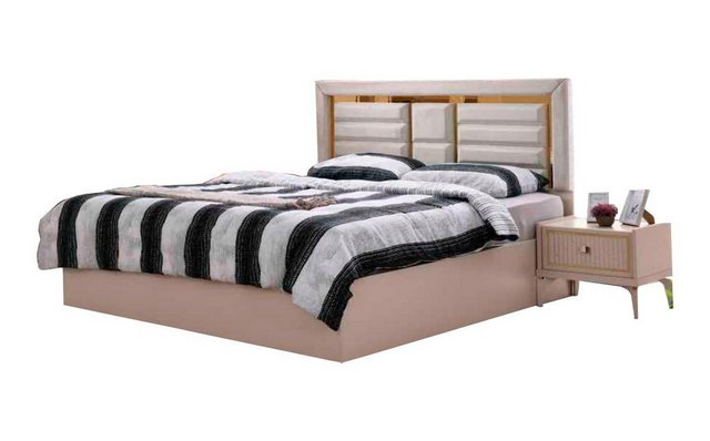 JVmoebel Bett Beige Bett Schlafzimmer Einfarbig Modern Rechteckig Design Do günstig online kaufen