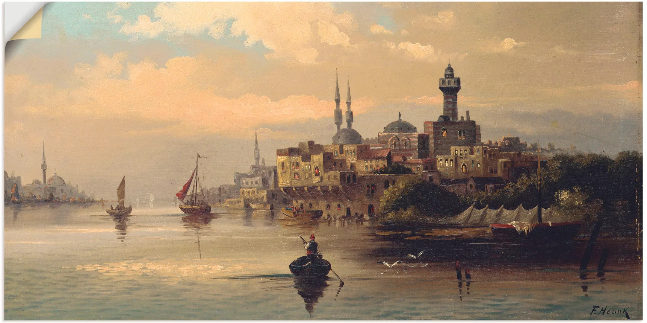 Artland Wandbild »Kauffahrtsschiffe auf Bosporus, Istanbul«, Gewässer, (1 S günstig online kaufen