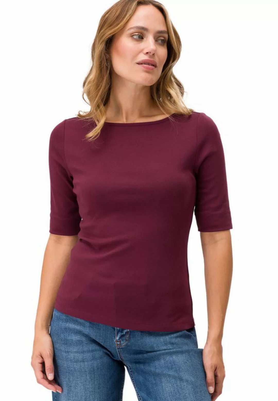 Zero 3/4-Arm-Shirt zero Shirt mit U-Boot Ausschnitt (1-tlg) Plain/ohne Deta günstig online kaufen