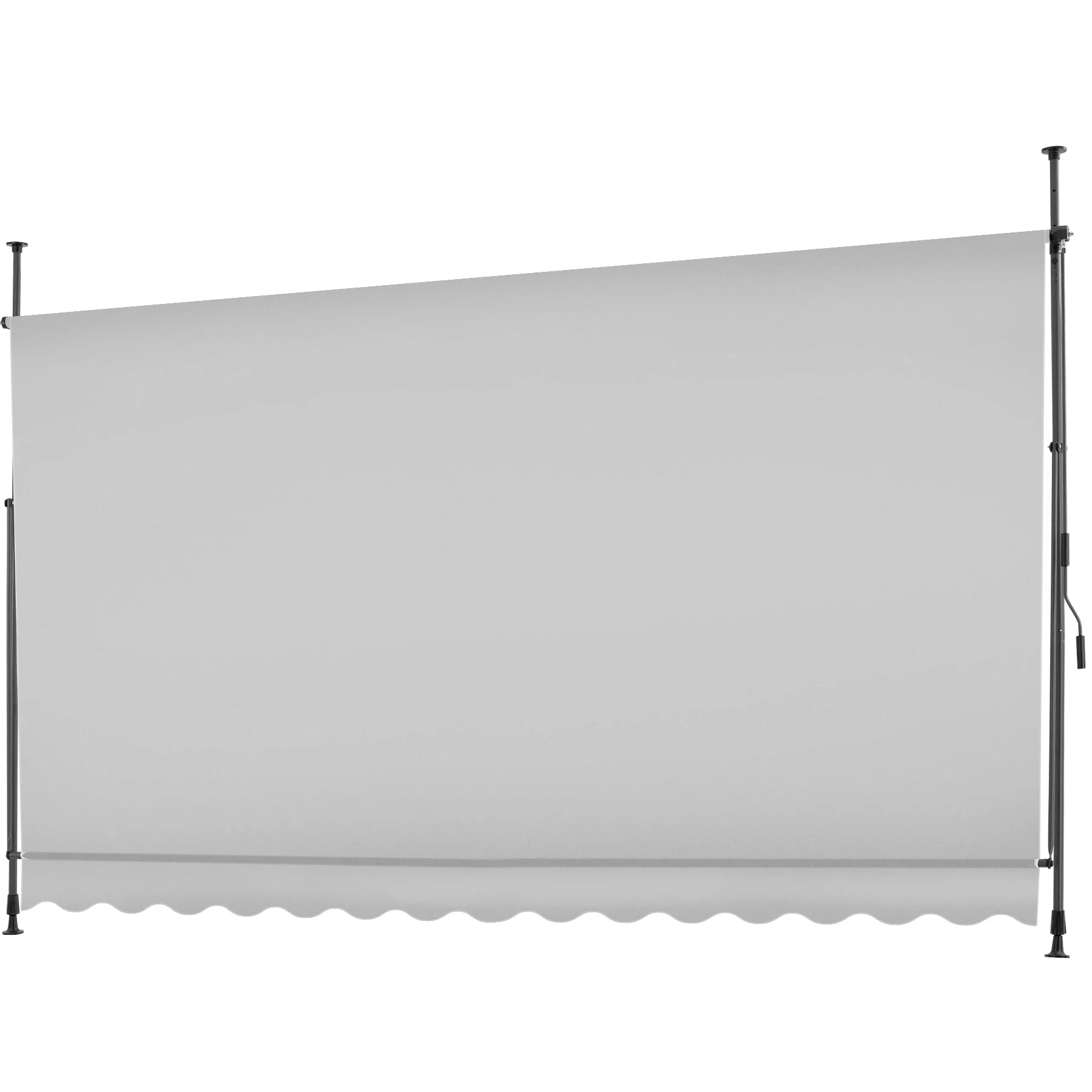 Klemmmarkise mit Handkurbel, höhenverstellbar - 350 x 180 cm, hellgrau günstig online kaufen