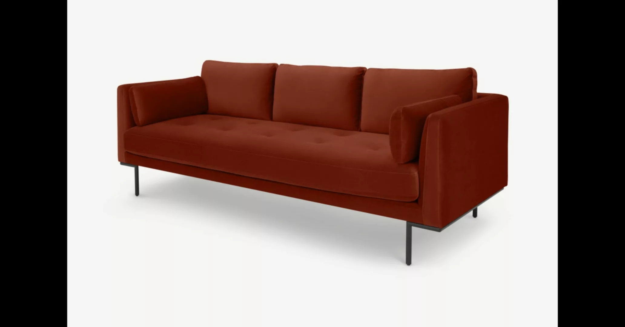 Harlow 3-Sitzer Sofa, Samt in Ziegelrot - MADE.com günstig online kaufen