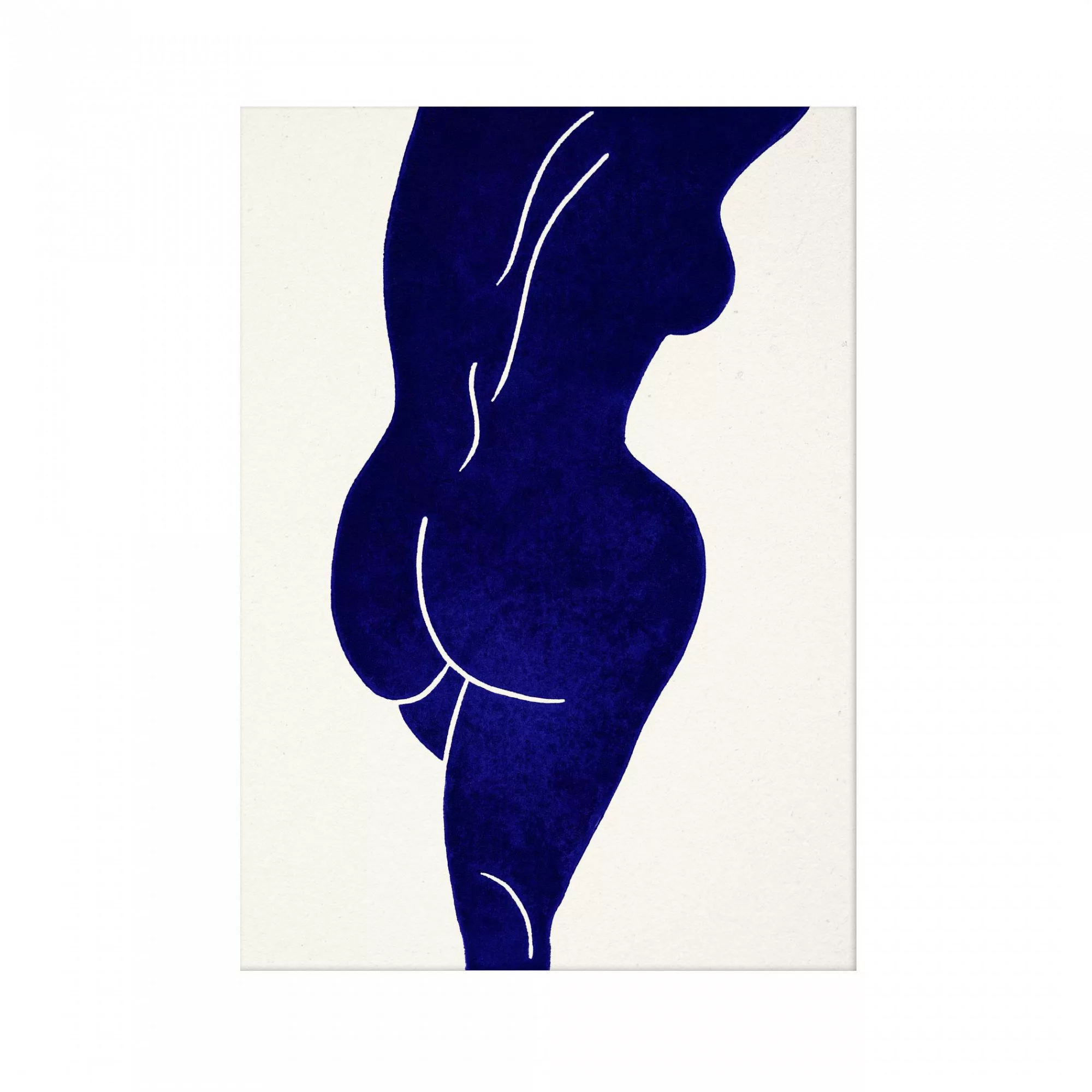 Paper Collective - Linocut I Kunstdruck 30x40cm - weiß, blau/BxH 30x40cm günstig online kaufen