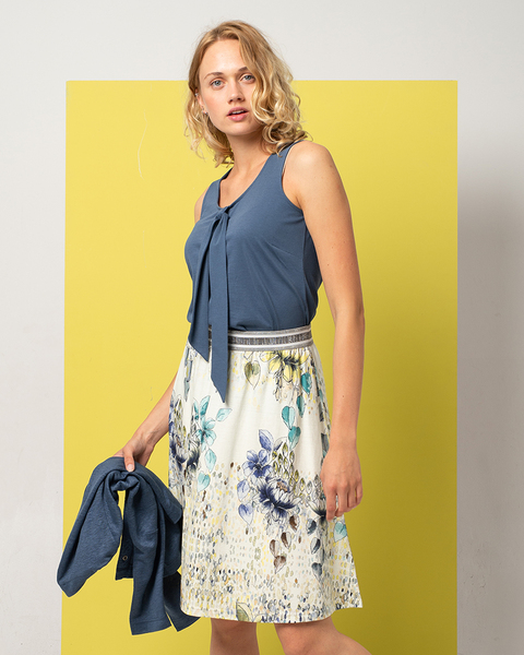 Sommer Rock Mit Blumenprint Aus Bio-baumwolle 'Art-flower Skirt' günstig online kaufen