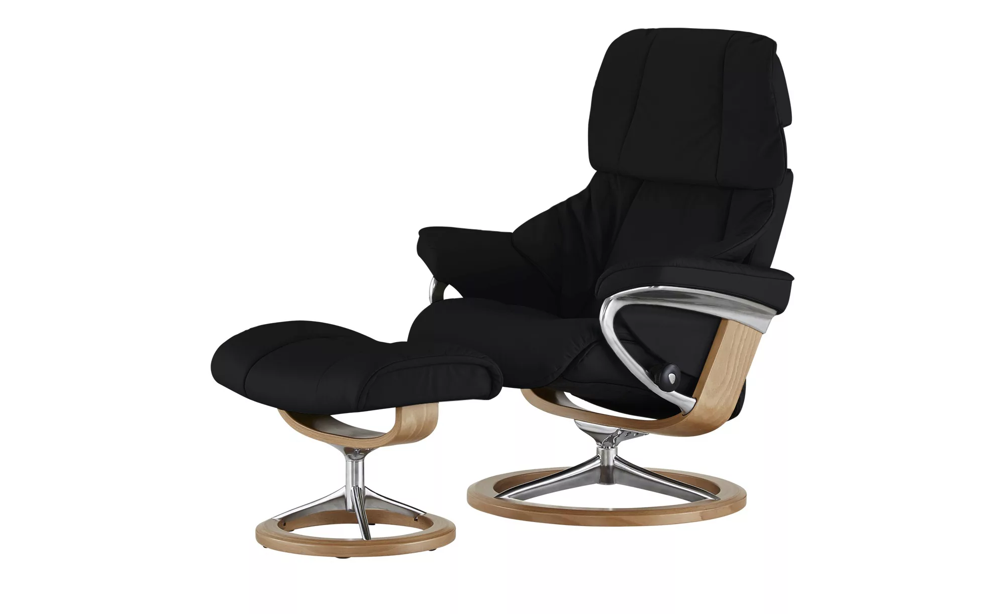 Stressless Relaxsessel mit Hocker  Reno - schwarz - 83 cm - 110 cm - 76 cm günstig online kaufen