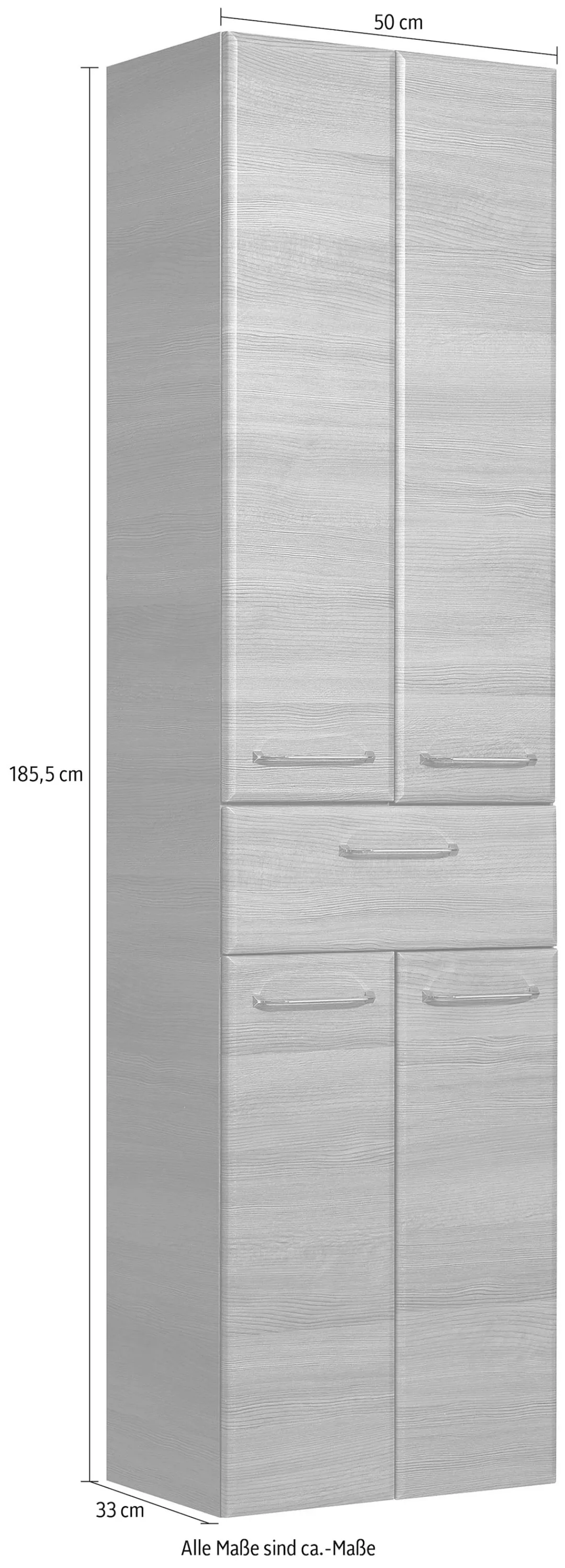 Saphir Hochschrank "Quickset Badschrank 50 cm breit, 4 Türen, 1 Schublade, günstig online kaufen