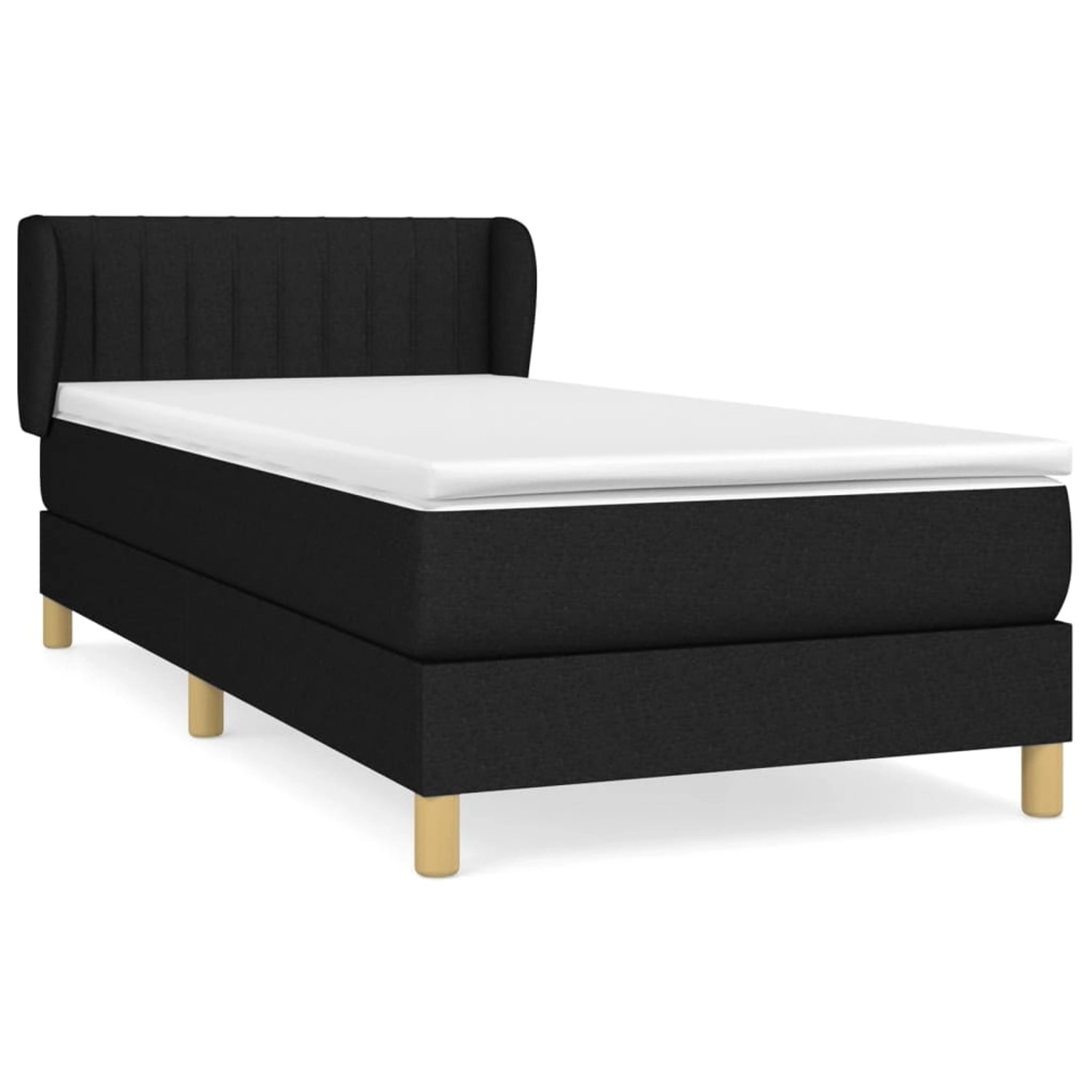 vidaXL Boxspringbett mit Matratze Schwarz 90x190 cm Stoff1467652 günstig online kaufen