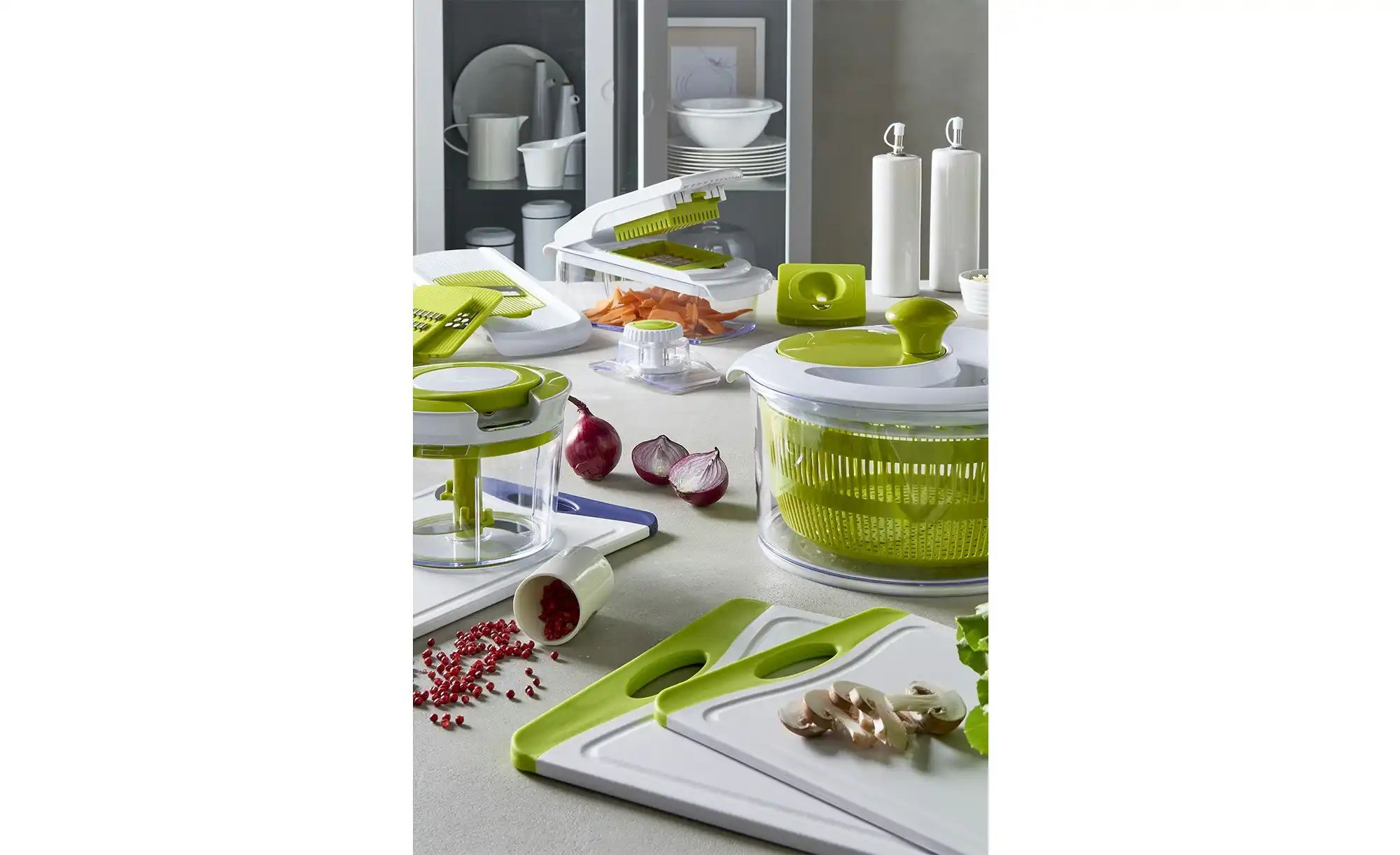 KHG Salatschleuder   ¦ weiß ¦ Kunststoff ¦ Maße (cm): B: 24,5 H: 18 T: 18.0 günstig online kaufen