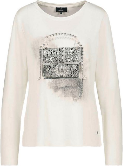 Monari Langarmshirt mit Taschen-Print & Strasssteine günstig online kaufen