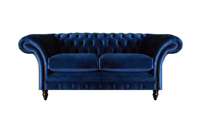 Xlmoebel Chesterfield-Sofa Neues blau gestaltetes Chesterfield-Zweisitzer-S günstig online kaufen