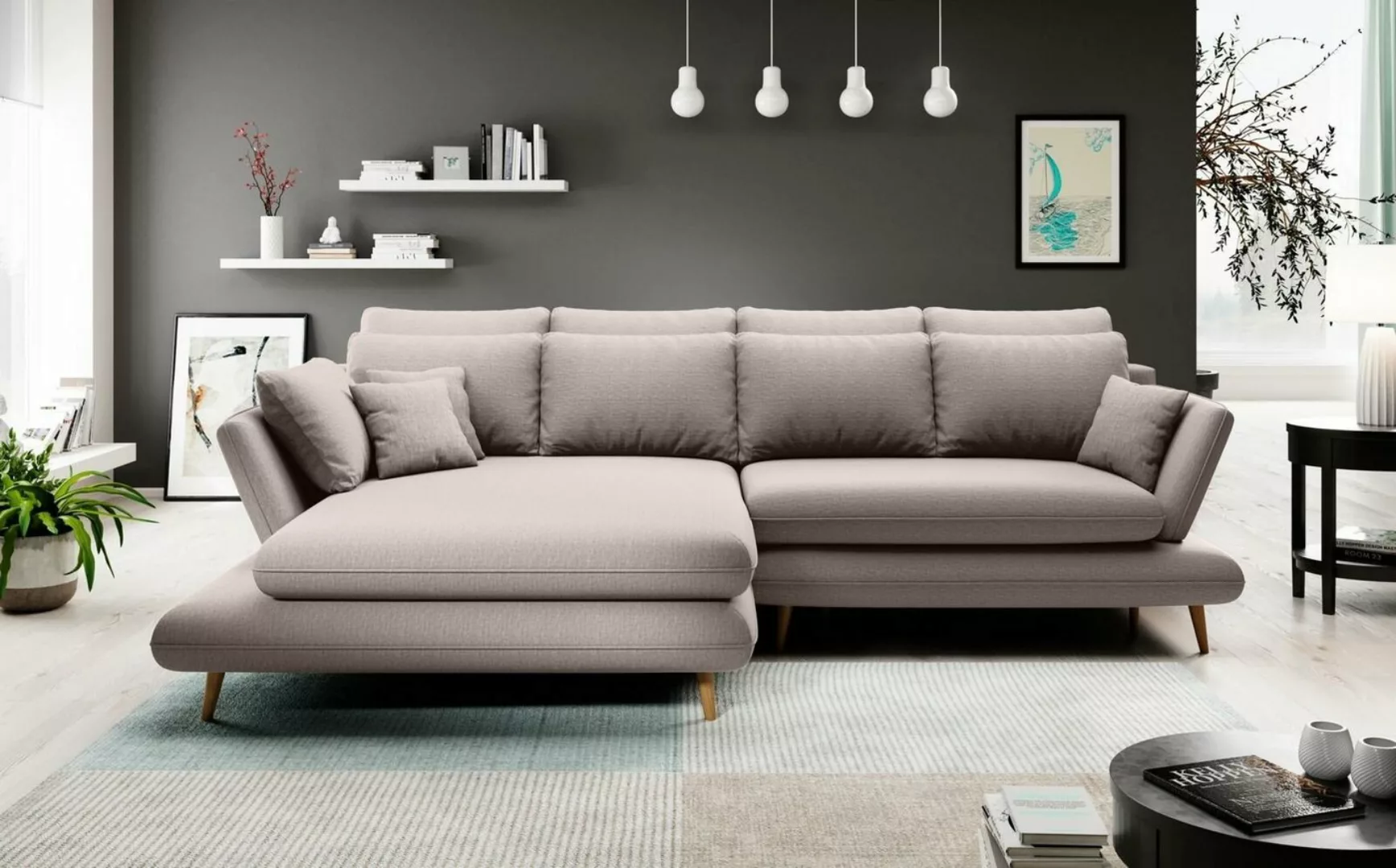 JVmoebel Ecksofa Stoff L-Form Couch Wohnlandschaft Ecksofa Sofa Modern Desi günstig online kaufen