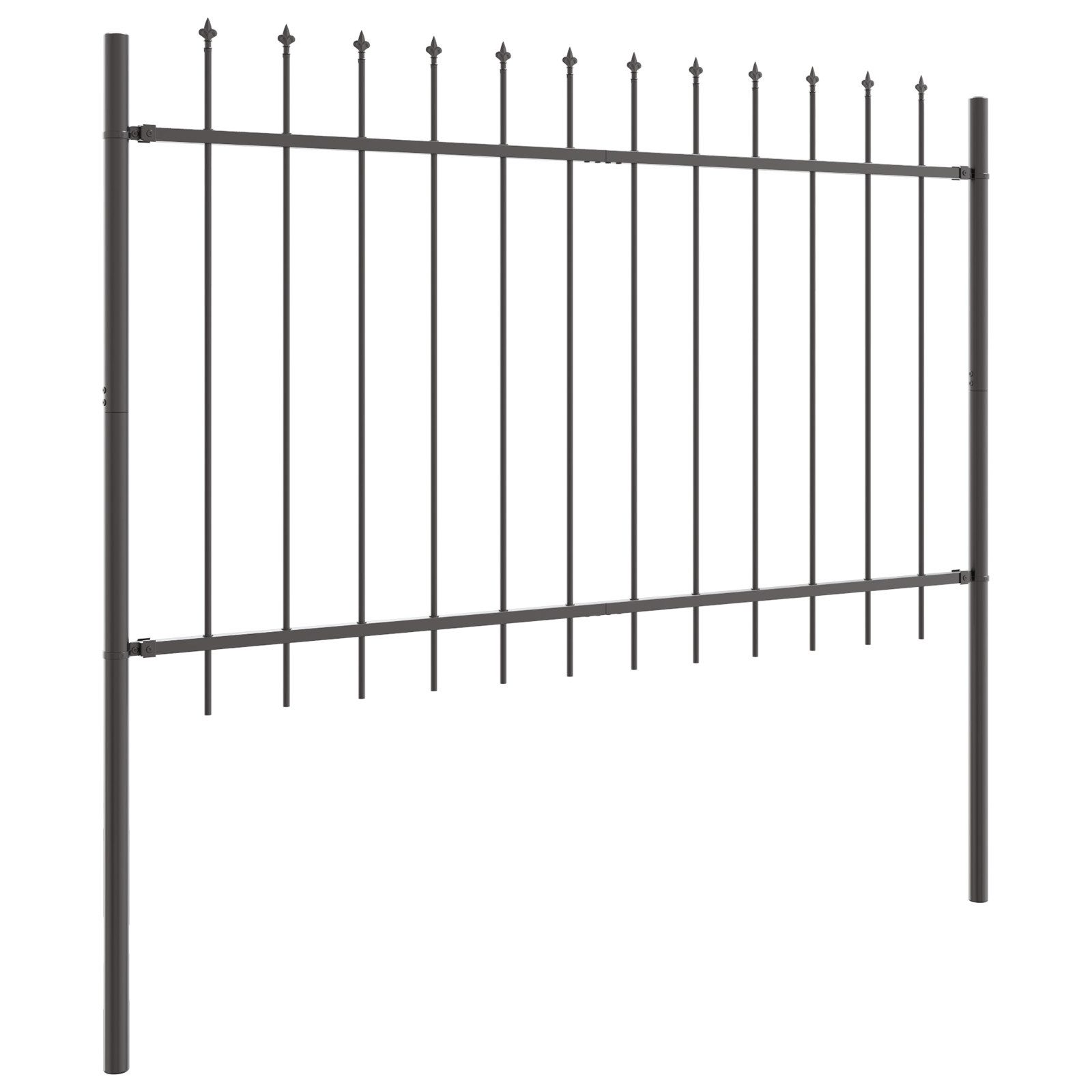 vidaXL Gartenzaun Gartenzaun mit Speeroberseite Grau günstig online kaufen