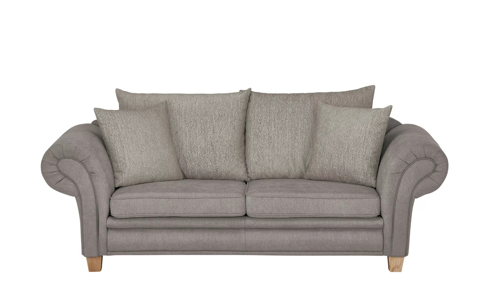 Sofa - grau - 218 cm - 81 cm - 91 cm - Polstermöbel > Sofas > 3-Sitzer - Mö günstig online kaufen