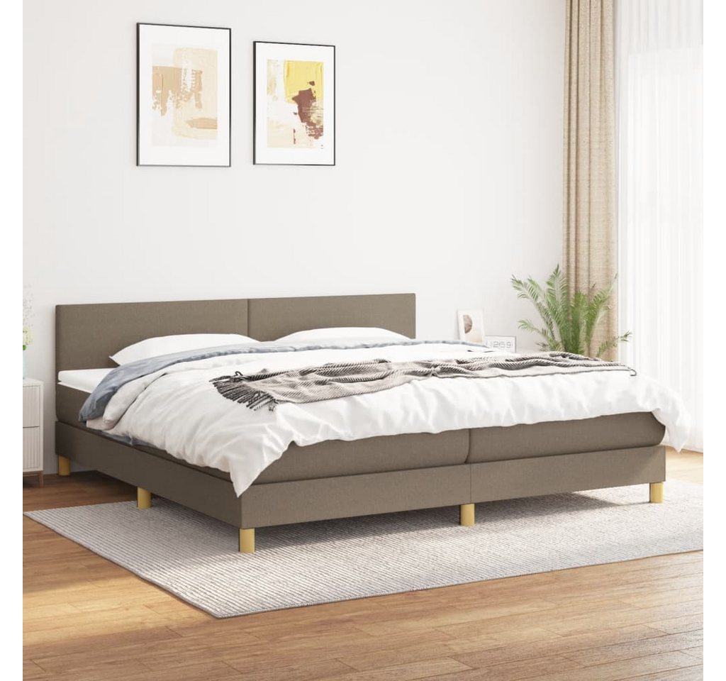 vidaXL Boxspringbett Boxspringbett mit Matratze Taupe 200x200 cm Stoff Bett günstig online kaufen