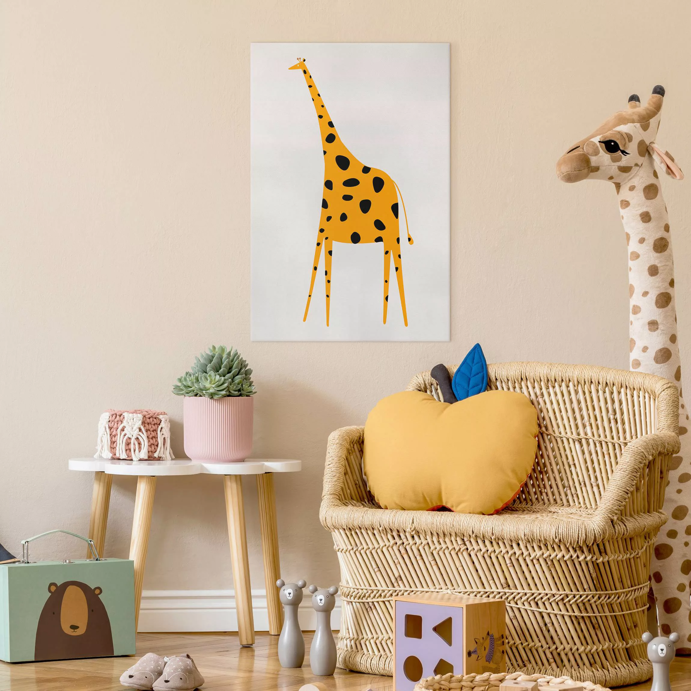 Leinwandbild Gelbe Giraffe günstig online kaufen