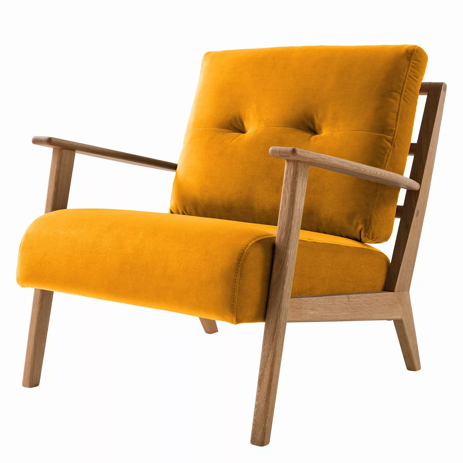 home24 Studio Copenhagen Sessel Timon II Senfgelb Samt 83x80x76 cm (BxHxT) günstig online kaufen