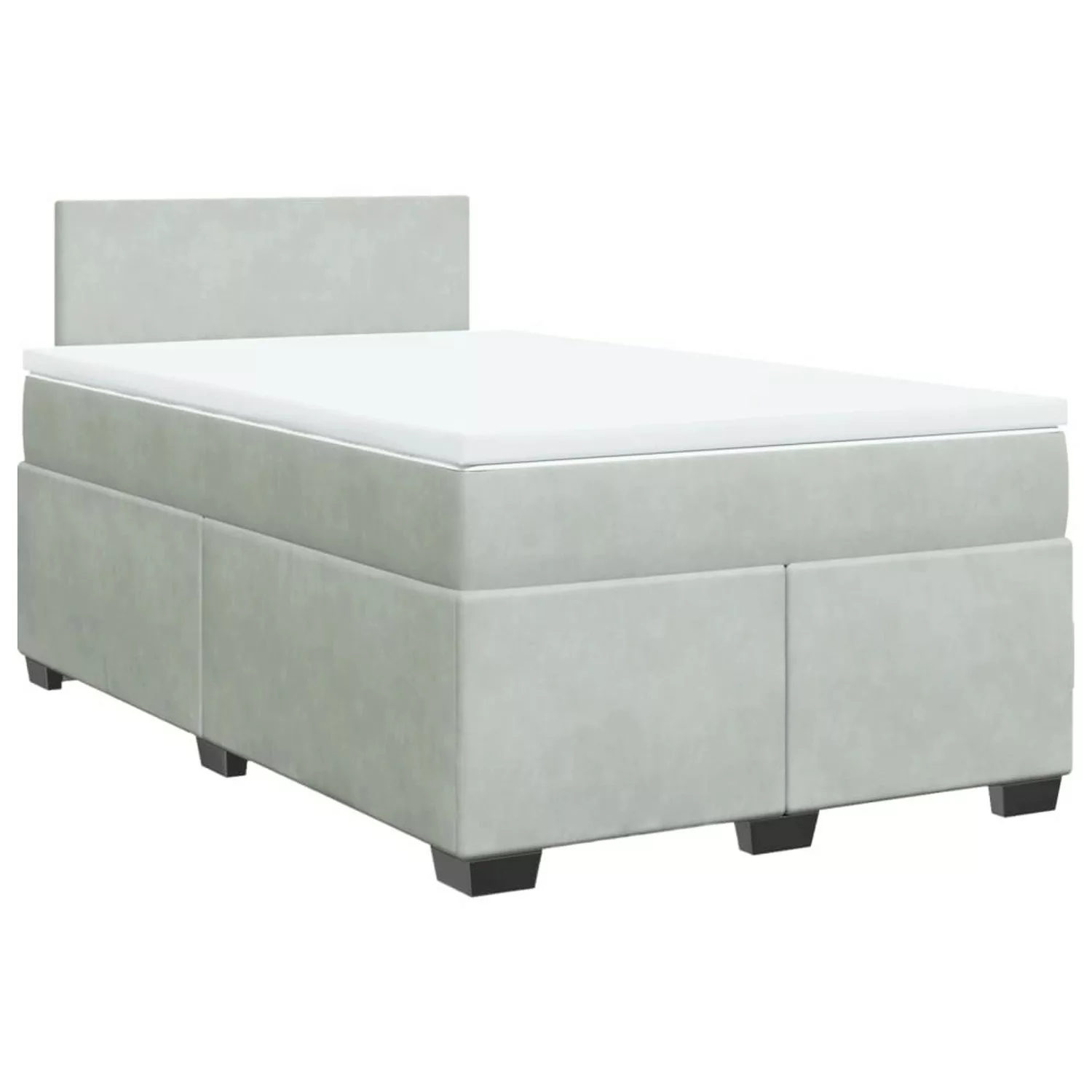 vidaXL Boxspringbett mit Matratze Hellgrau 120x190 cm Samt2103041 günstig online kaufen