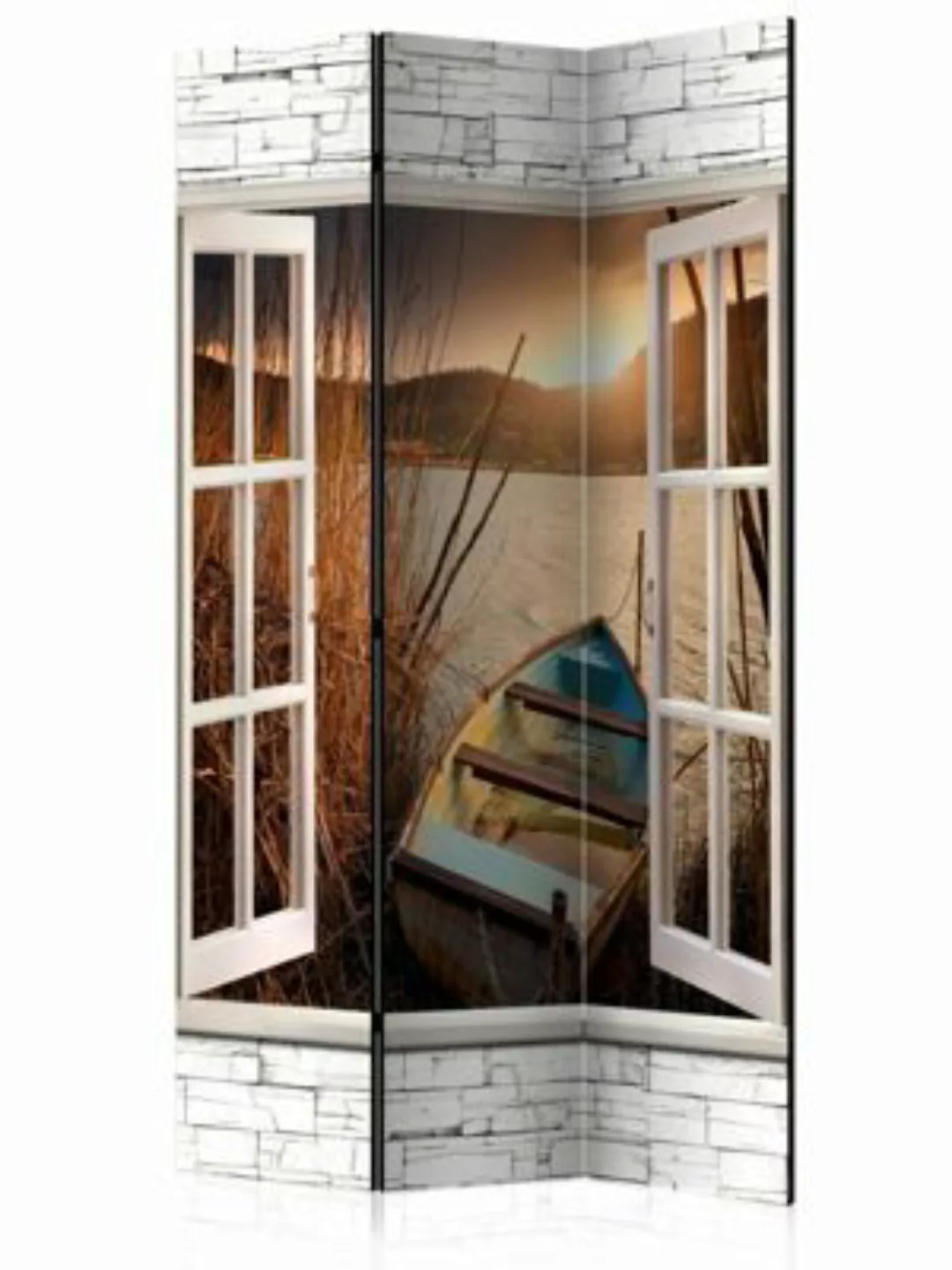 artgeist Paravent Autumnal Lake [Room Dividers] braun-kombi Gr. 135 x 172 günstig online kaufen