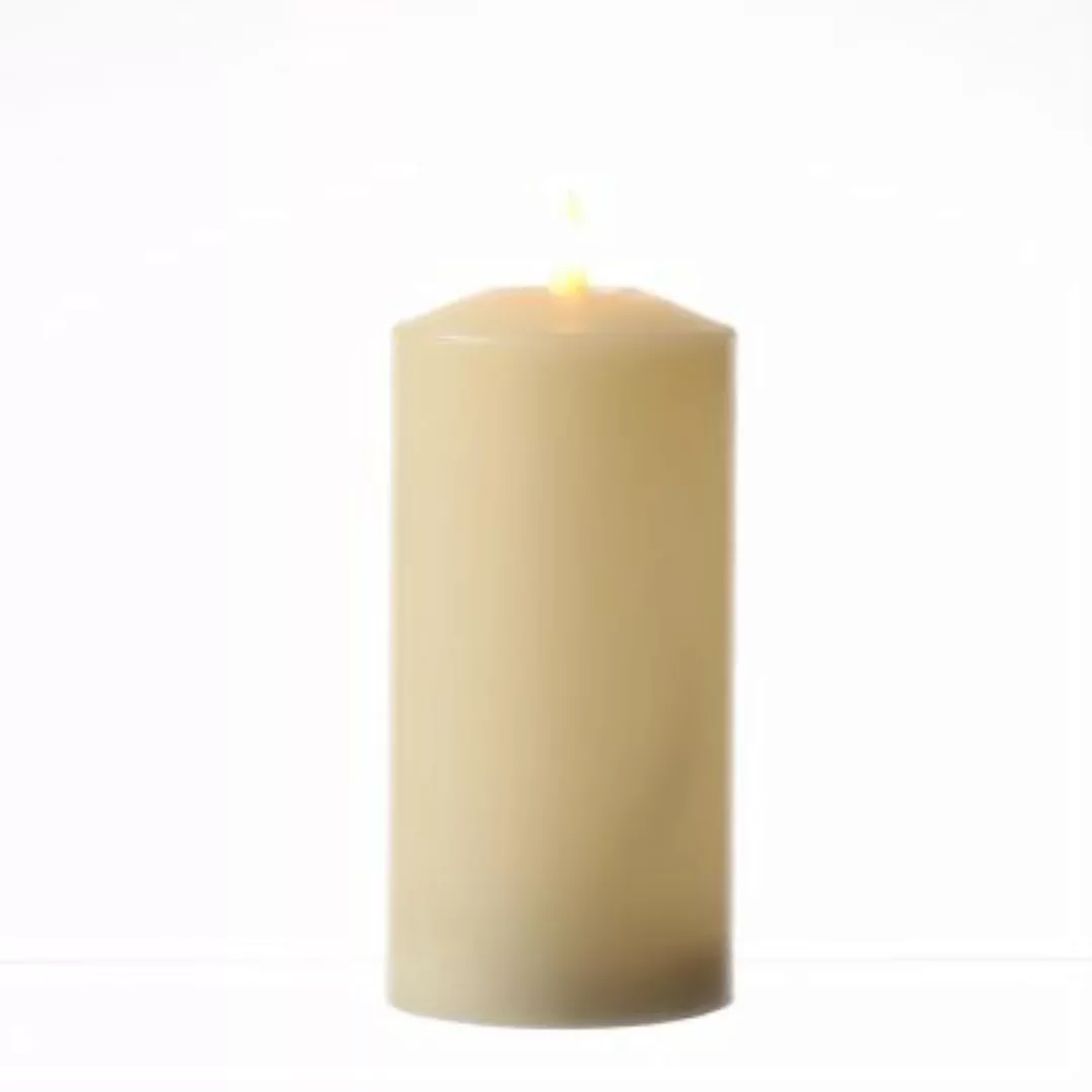 MARELIDA LED Kerze Echtwachs flackernd D: 7,5cm H: 17,5cm creme günstig online kaufen