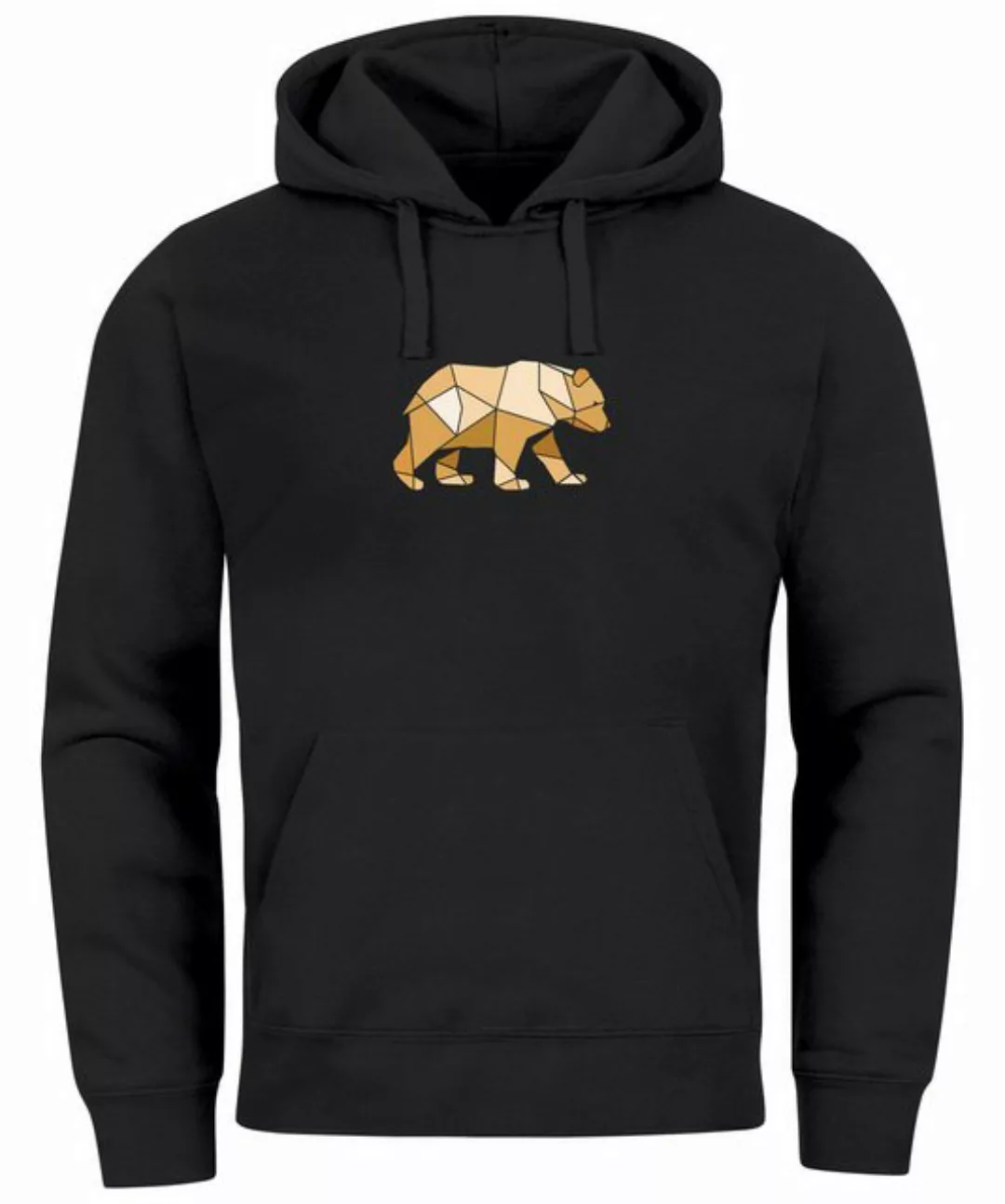 Neverless Hoodie Hoodie Herren Bär Aufdruck Grafik Outdoor Polygon Motive P günstig online kaufen