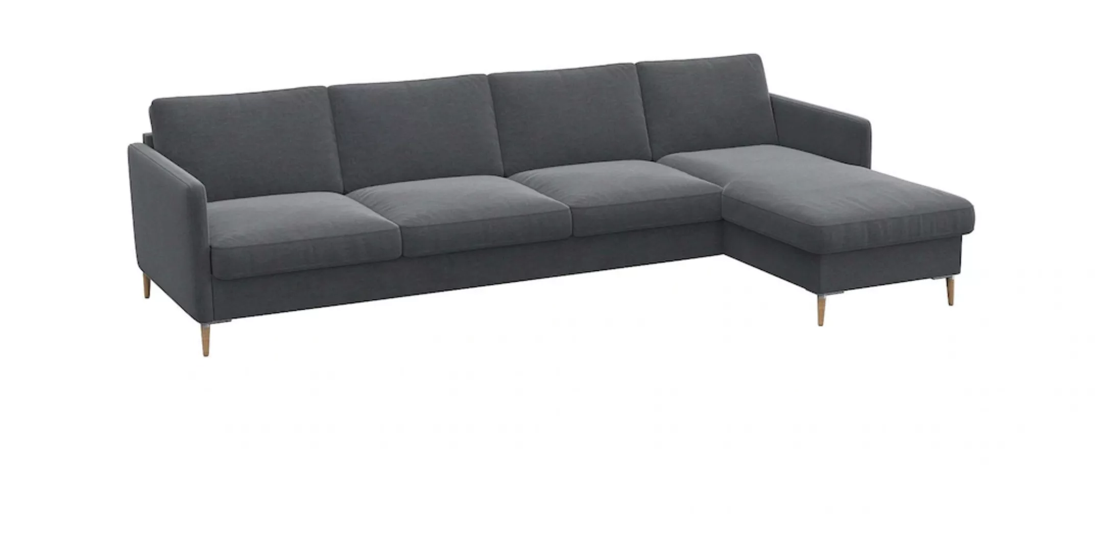 FLEXLUX Ecksofa »Fiore, L-Form«, schmale Armlehnen, Kaltschaum, Füße Alu+ E günstig online kaufen