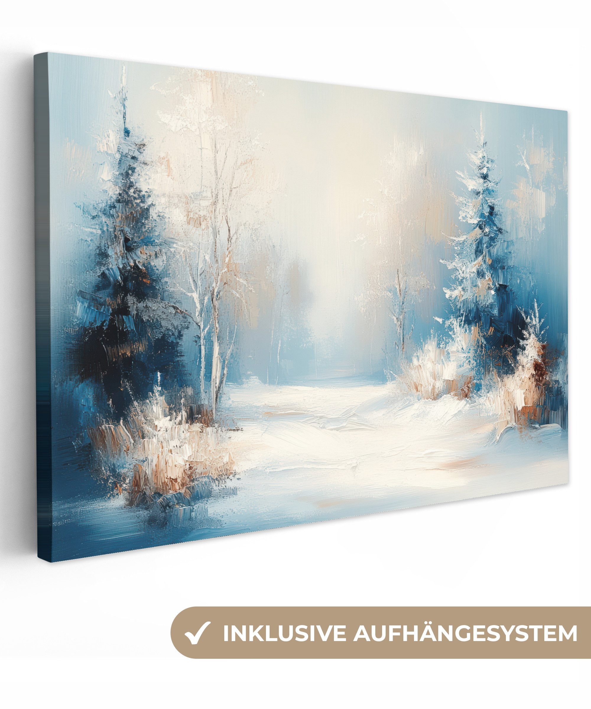 OneMillionCanvasses® Leinwandbild Wald - Winter - günstig online kaufen