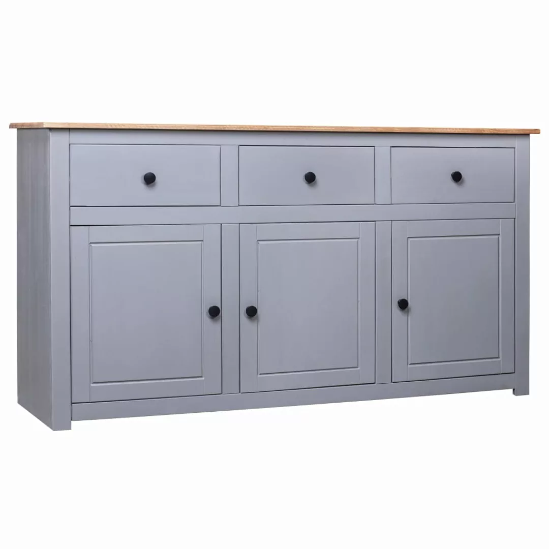 Sideboard Grau 135 X 40 X 80 Cm Massivholz Panama-kiefer günstig online kaufen