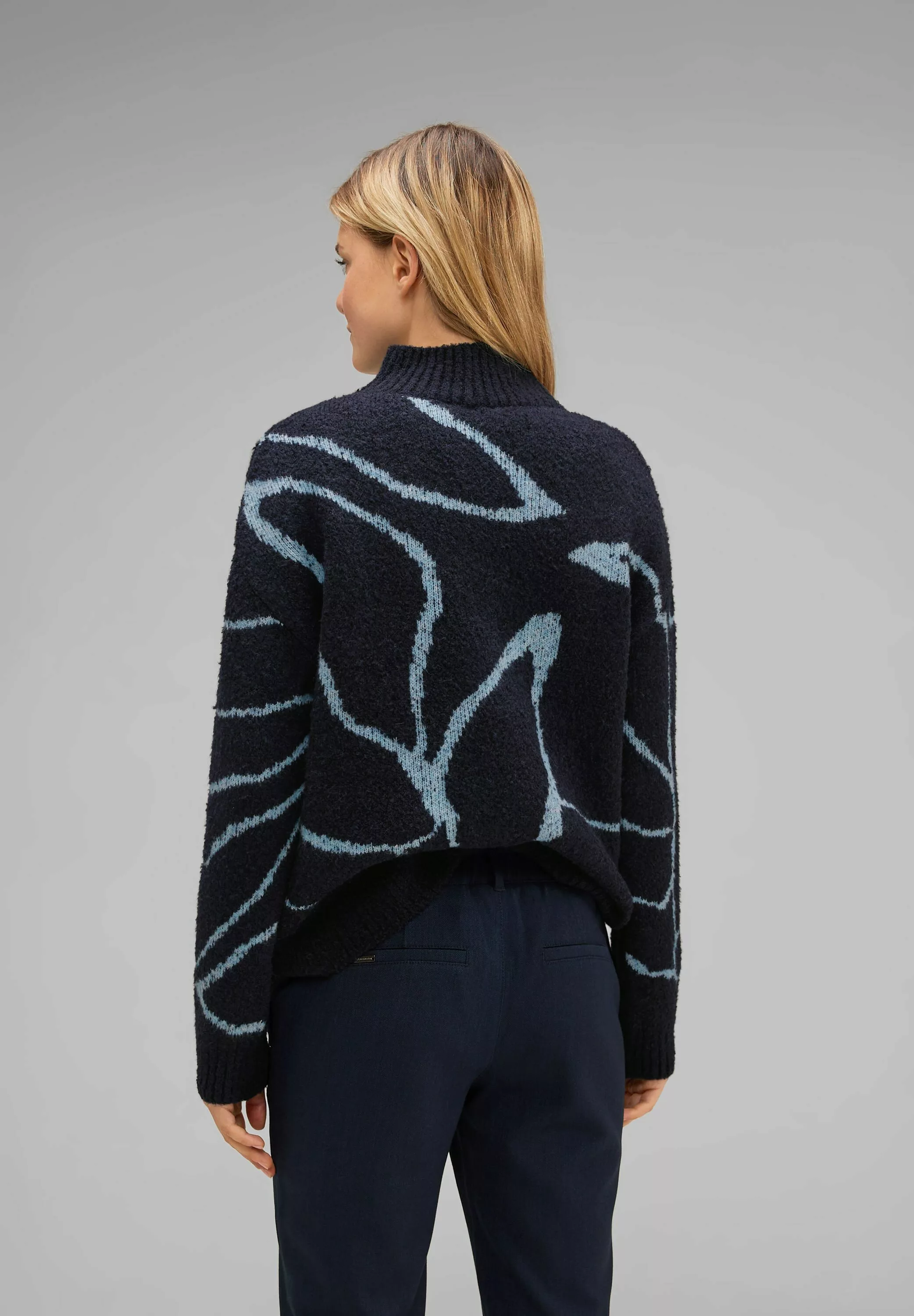STREET ONE Strickpullover Boucle Dessin Sweater mit Stehkragen günstig online kaufen