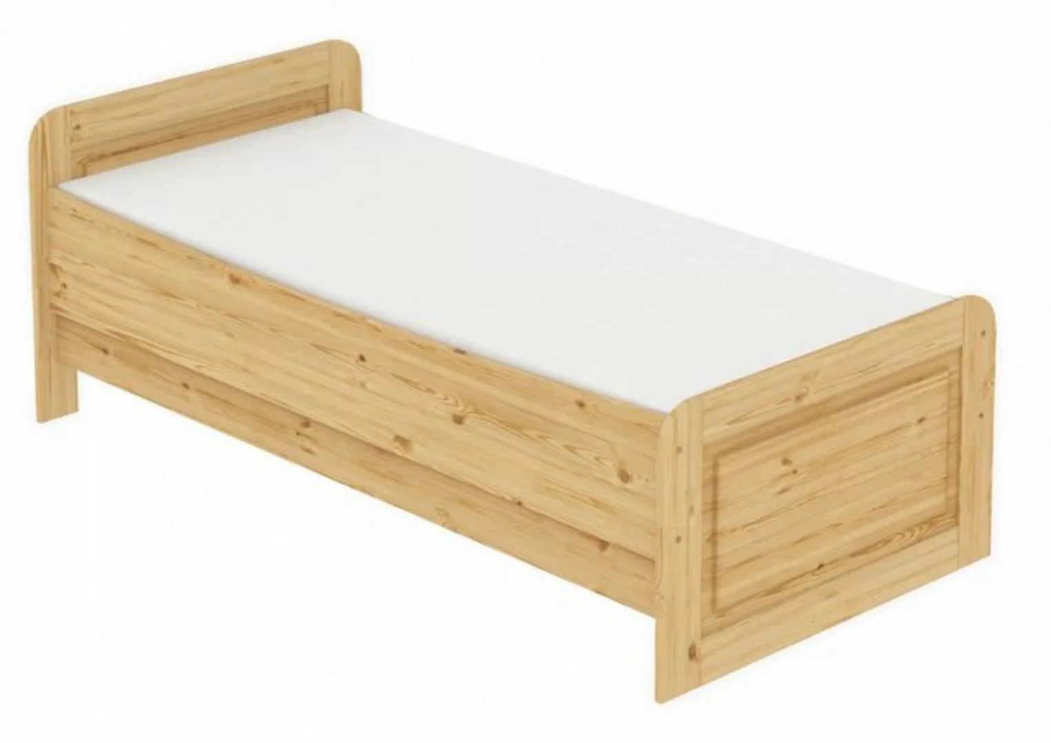 Erst-Holz® Bett extra hoch 100x200 Kiefer massiv Rollrost u. Matratze natur günstig online kaufen