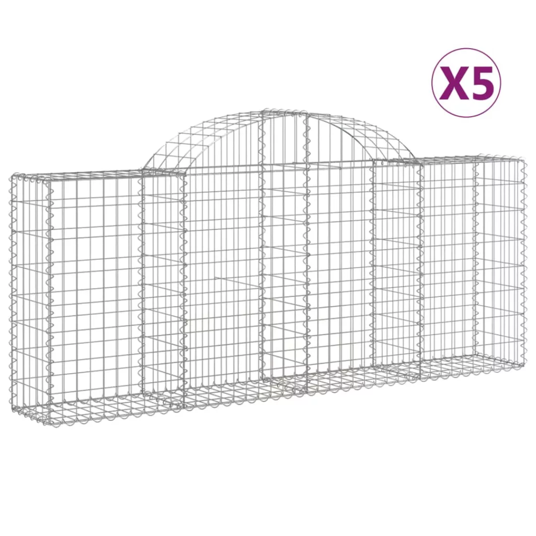 Vidaxl Gabionen Mit Hochbogen 5 Stk. 200x30x80/100 Cm Verzinktes Eisen günstig online kaufen