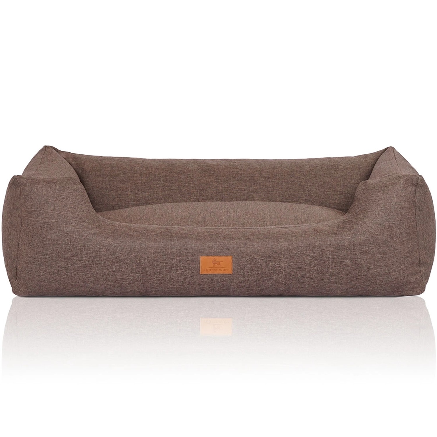 Knuffelwuff Hundebett Lotte Velours XXL 120 x 85cm Graubraun günstig online kaufen