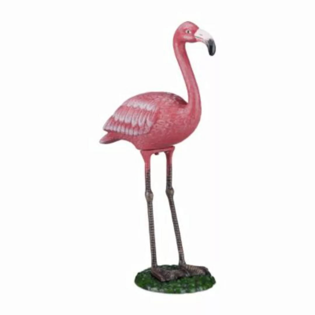 relaxdays Dekofigur Flamingo Gusseisen mehrfarbig günstig online kaufen