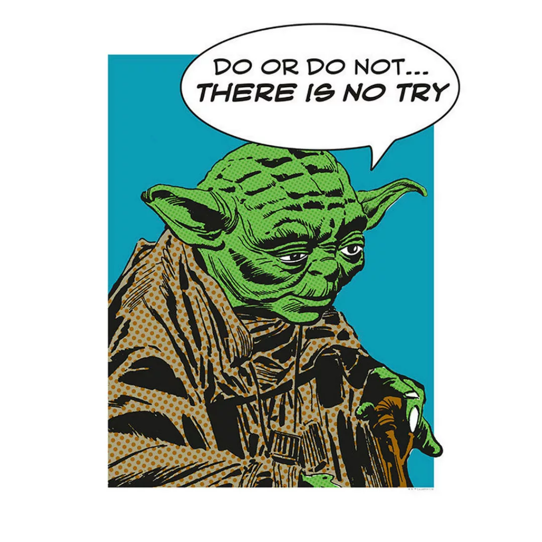 Komar Wandbild Star Wars Classic Comic Quote Yoda Star Wars - Intro B/L: ca günstig online kaufen