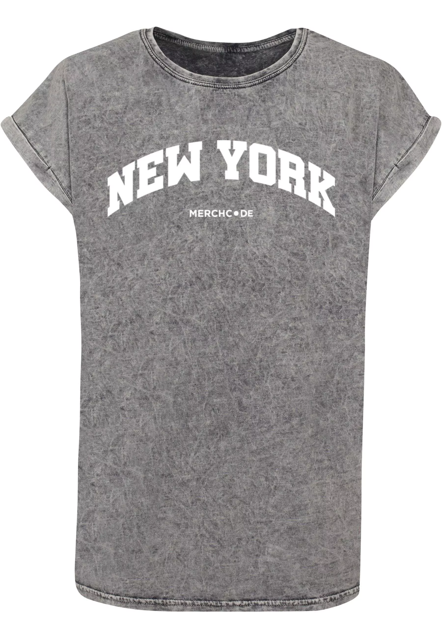 Merchcode T-Shirt "Merchcode Damen Ladies New York Wording - Acid Washed T- günstig online kaufen