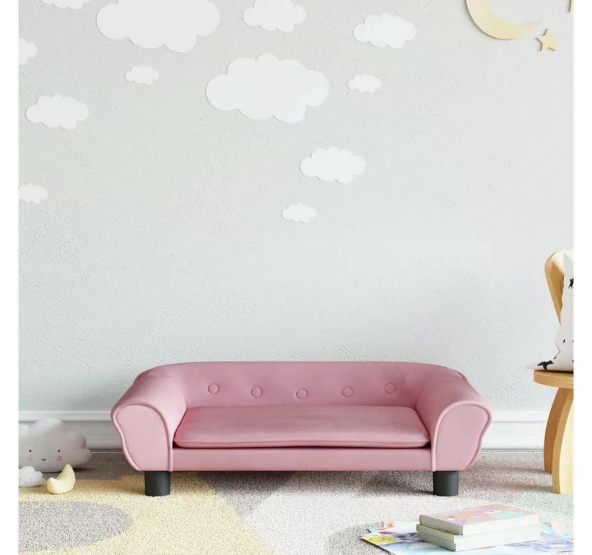 vidaXL Kindersofa, Kindersofa Rosa 70x45x26 cm Samt günstig online kaufen