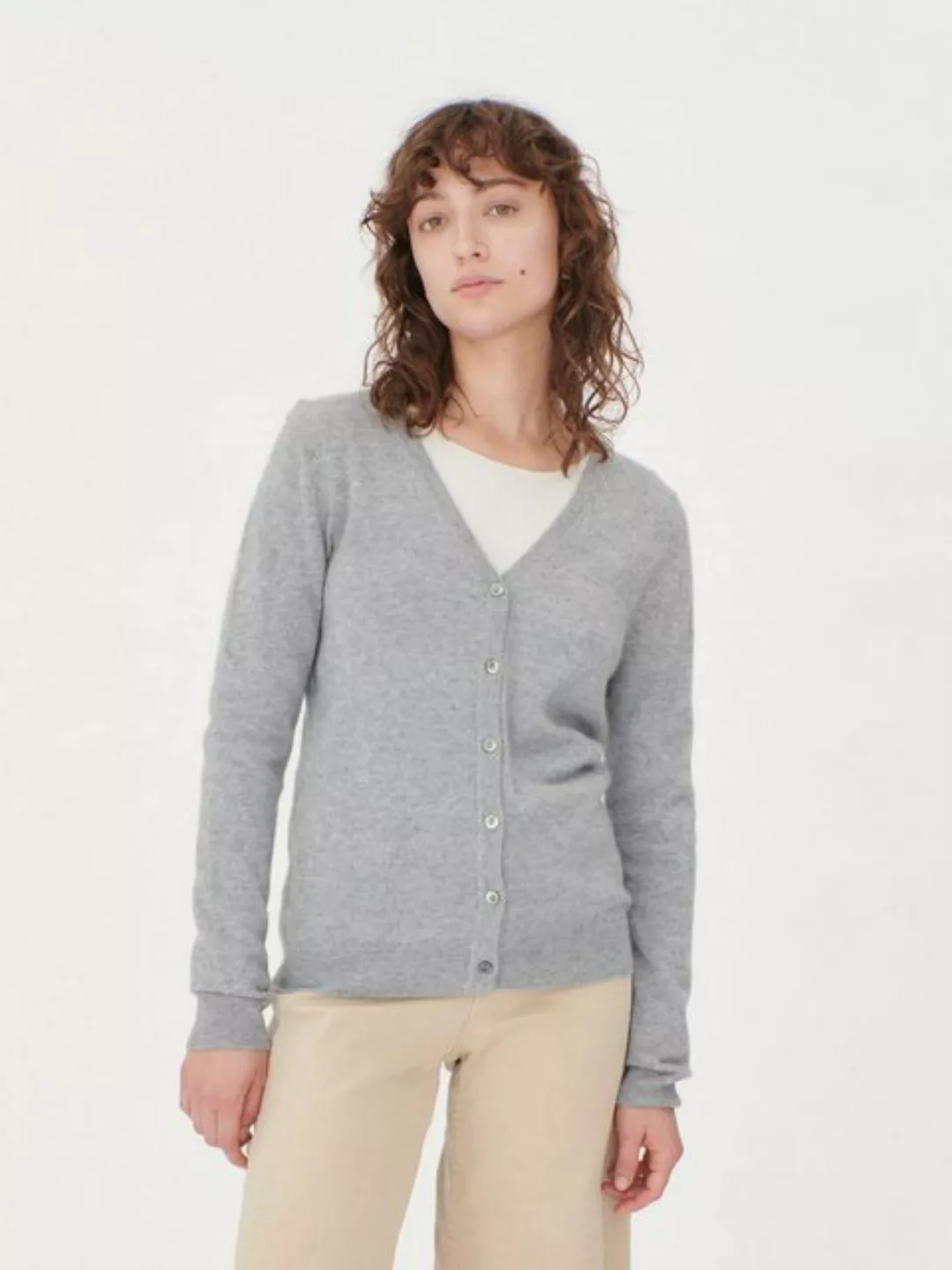 GOBI Cashmere Strickjacke V-Ausschnitt Kaschmirstrickjacke günstig online kaufen