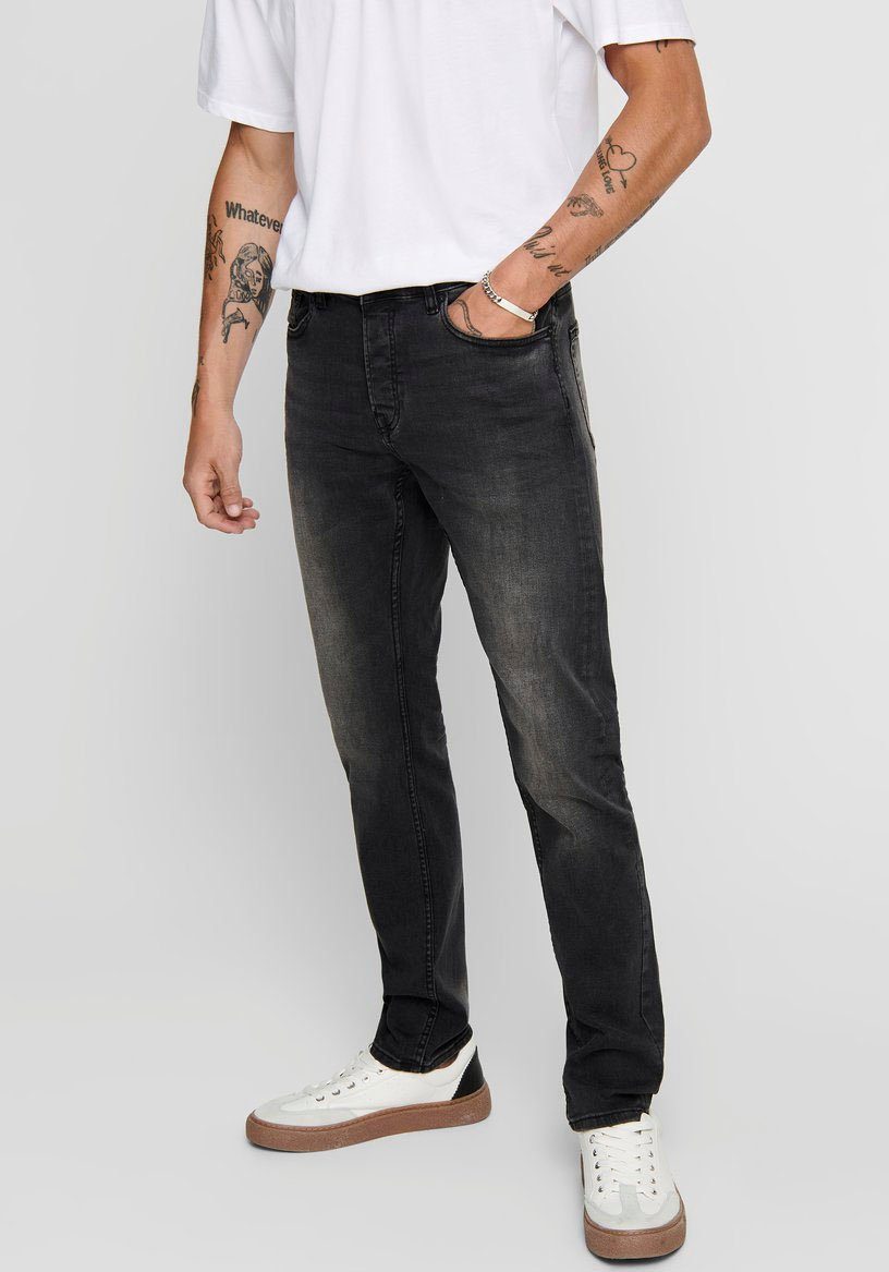 Only & Sons Herren Jeans ONSLOOM BLACK DCC 0448 - Slim Fit - Schwarz - Blac günstig online kaufen