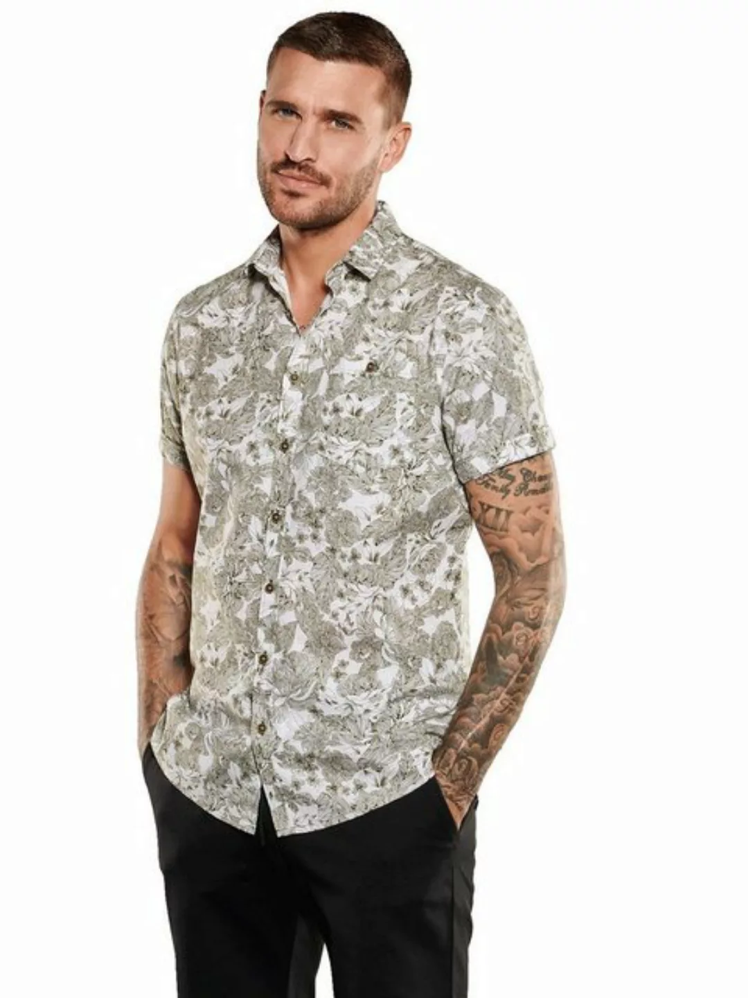 emilio adani Kurzarmhemd Kurzarm-Hemd gemustert günstig online kaufen